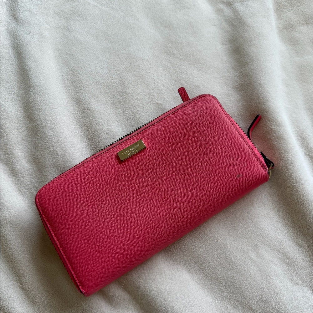 Kate Spade Vibrant Pink Zip-Around Wallet
